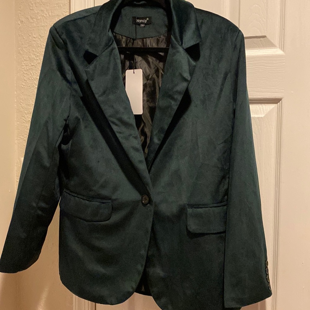 Hancy blazer/Jacket green faux suede size 2xl